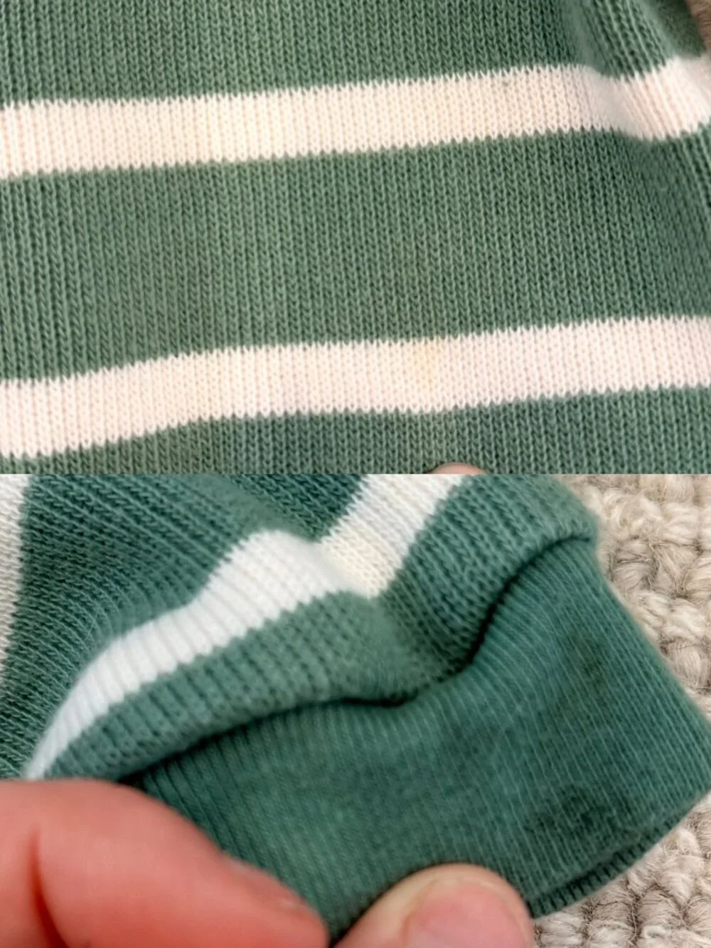 Ralph Lauren Green Cotton Striped Pullover Baby Sweater Infant Size 6 Months